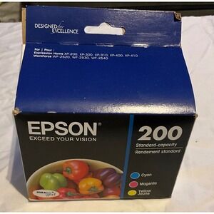 Epson 200 Ink Cartridges T200520 Cyan Magenta Yellow Multi-Pack Standard Capacit